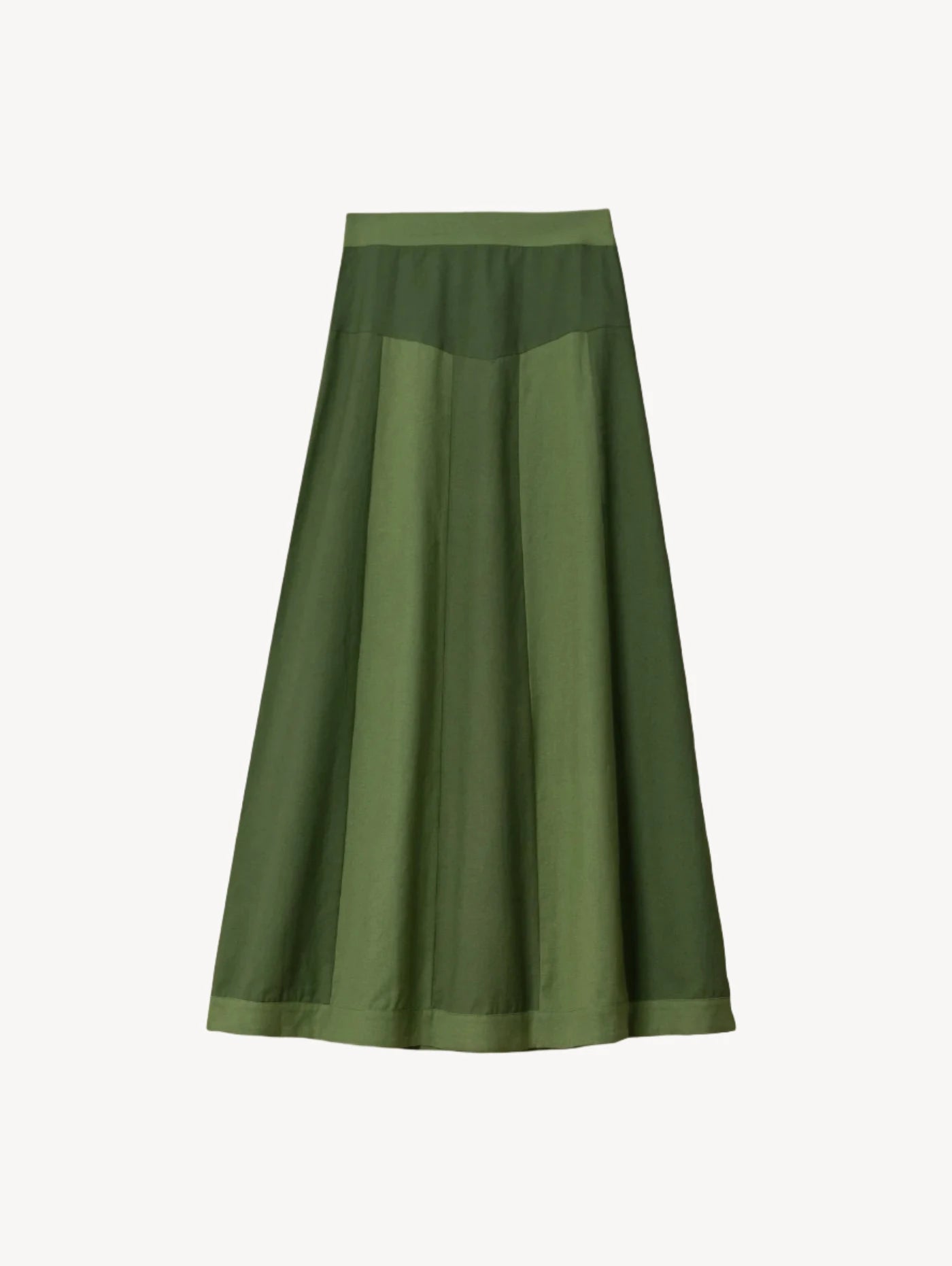 Green skirt on a light background